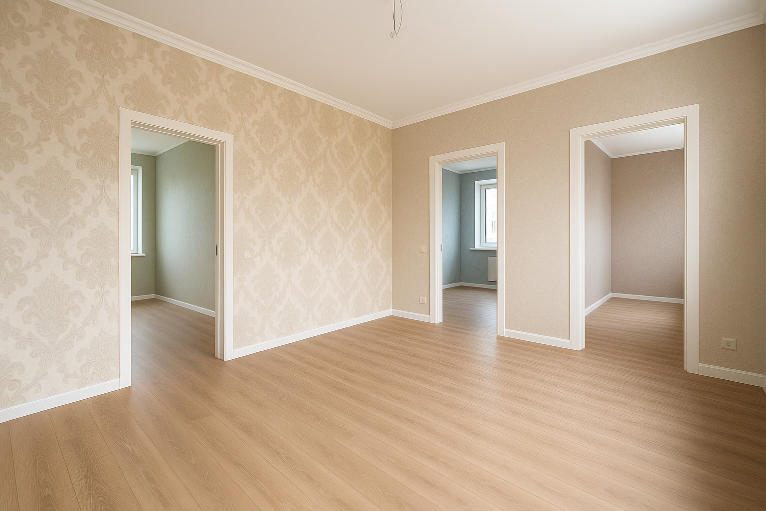 "تشطيب شقة: اختيار ورق جدران - مشروع تشطيب في المنطقة الغربية لدى ب…