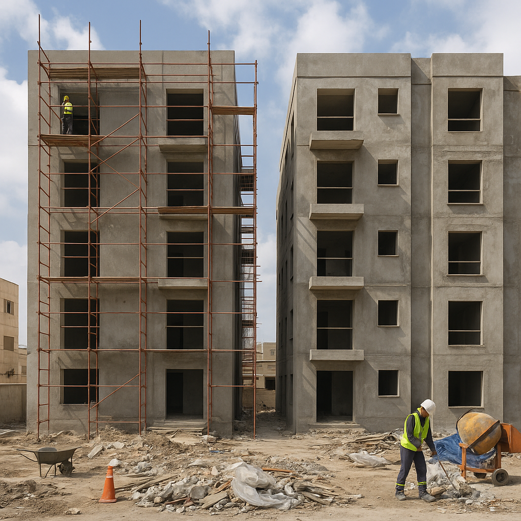 مشروع تصحيح وتشطيب عمارتين بالخبرة - مشروع تشطيب في المنطقة الغرب…