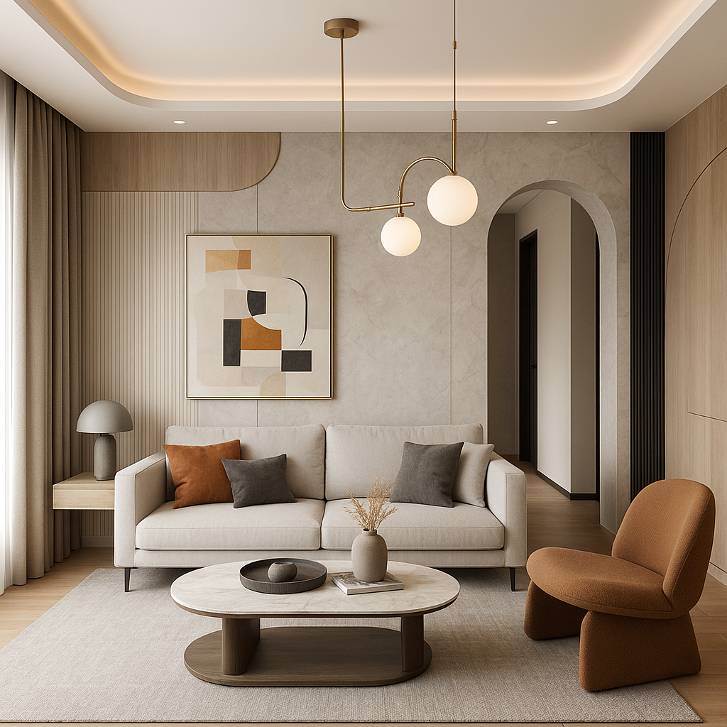 تصميم مبتكر لأعمال ديكور شقة - مشروع تشطيب في المنطقة الشرقية لدى…