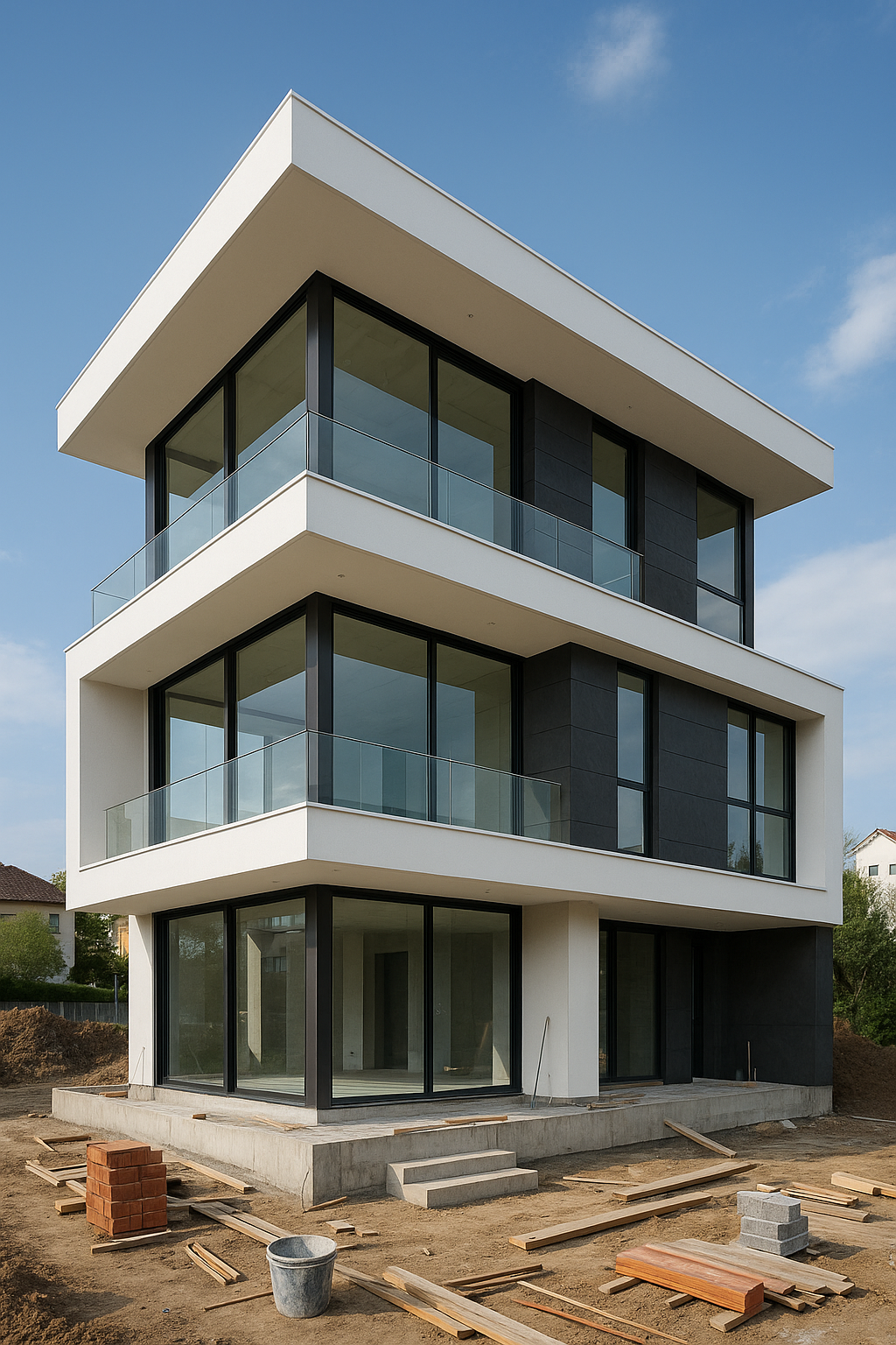 بناء طابق ثالث بتصميم مودرن - مشروع بناء جديد في المنطقة الجنوبية…