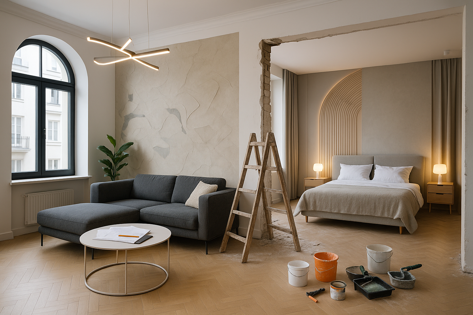 تجديد ديكورات صالة وغرفة نوم - مشروع تشطيب في المنطقة الشرقية لدى…