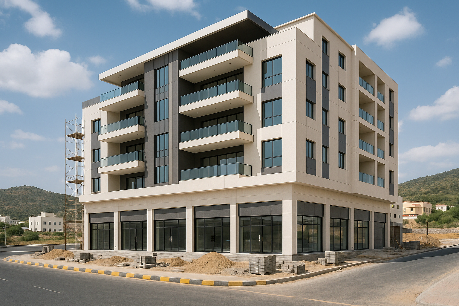 مشروع بناء محلات وشقق سكنية - مشروع بناء جديد في المنطقة الجنوبية…