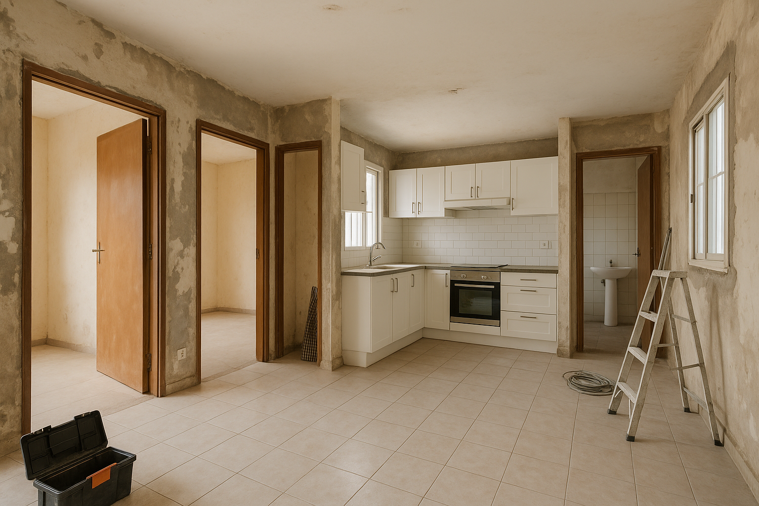 تجديد شامل لمنزل شعبي: غرفتان - مشروع تشطيب في المنطقة الغربية لدى…