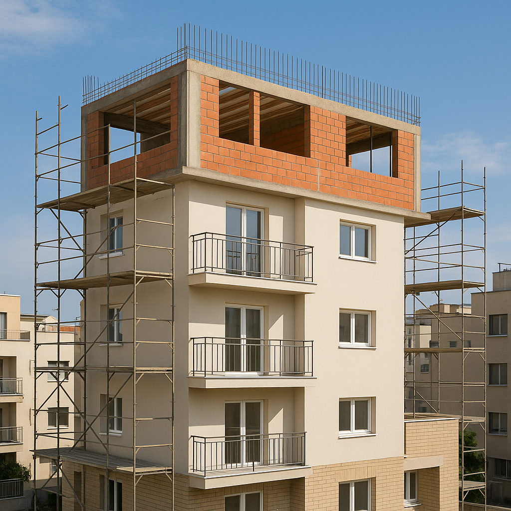 بناء طابق ثالث بمساحة 200 - مشروع بناء جديد في المنطقة الوسطى لدى بو…