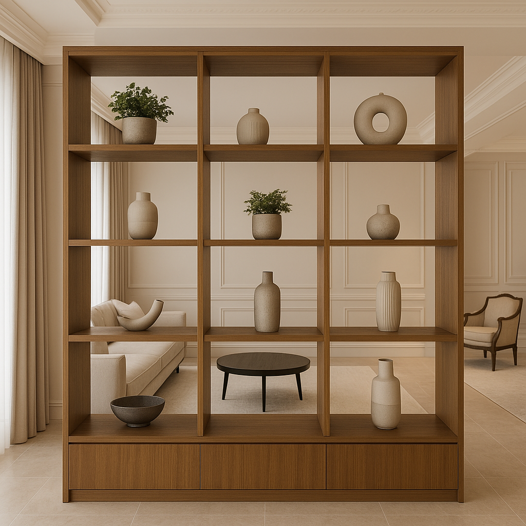 دولاب فاصل أنيق بين الصالة - مشروع ديكور في المنطقة الوسطى لدى بوا…