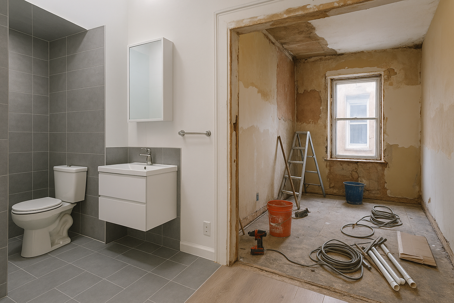 توسعة وترميم شاملة: تطوير غرف - مشروع ترميم وصيانة في المنطقة الوس…