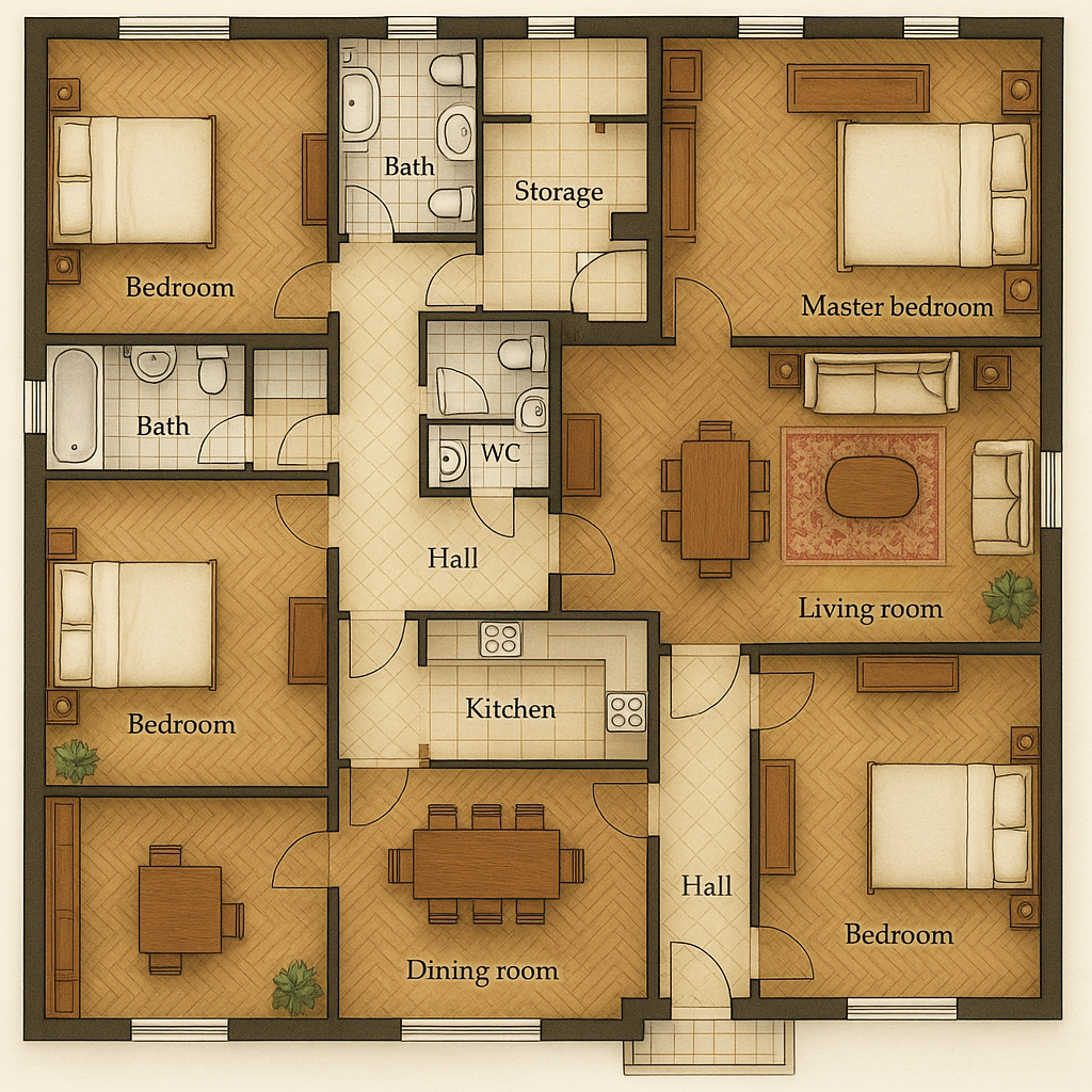 تصميم كلاسيكي لشقة مكونة من - مشروع بناء جديد في المنطقة الغربية ل…