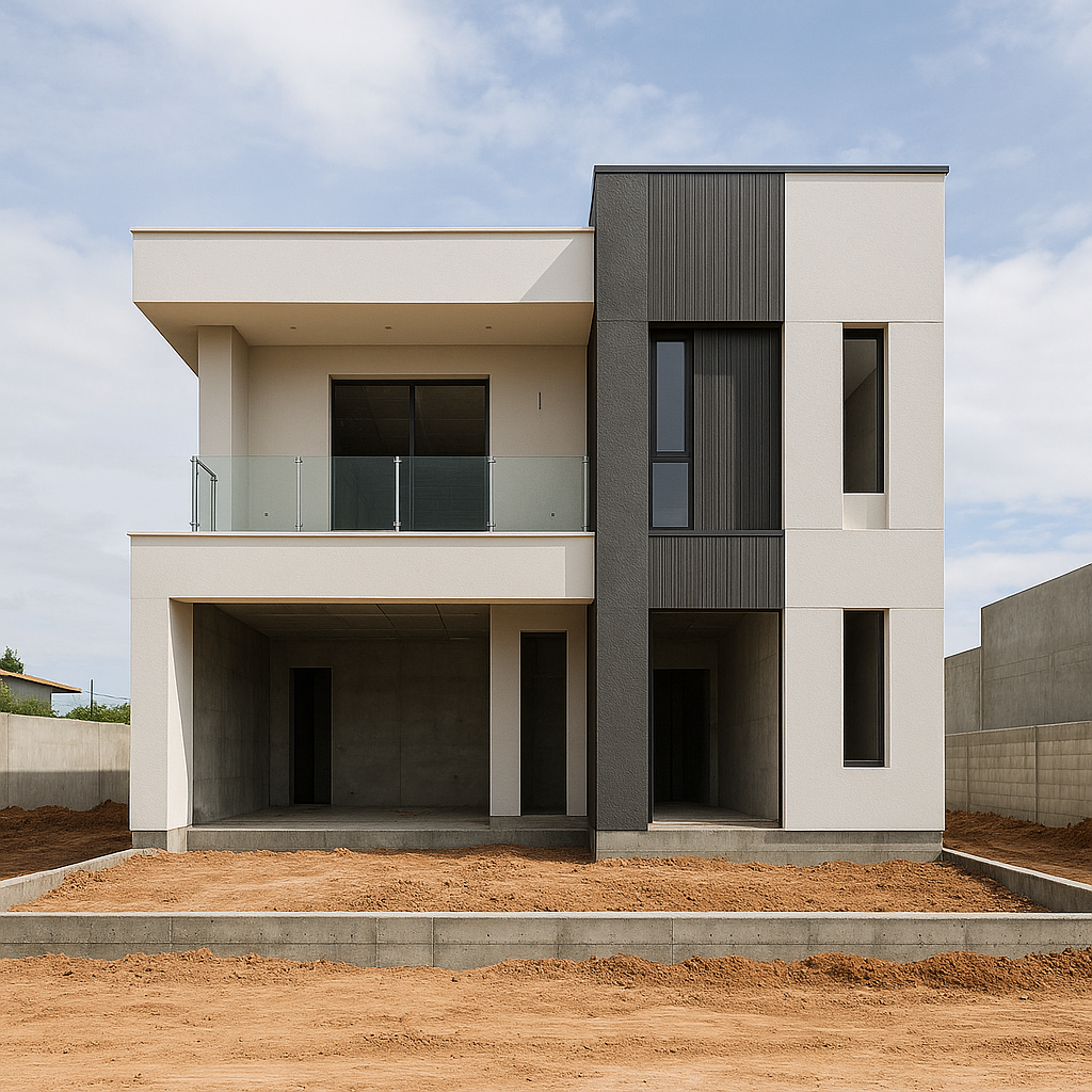 تصميم واجهة حديثة لبيت قيد - مشروع بناء جديد في المنطقة الجنوبية ل…