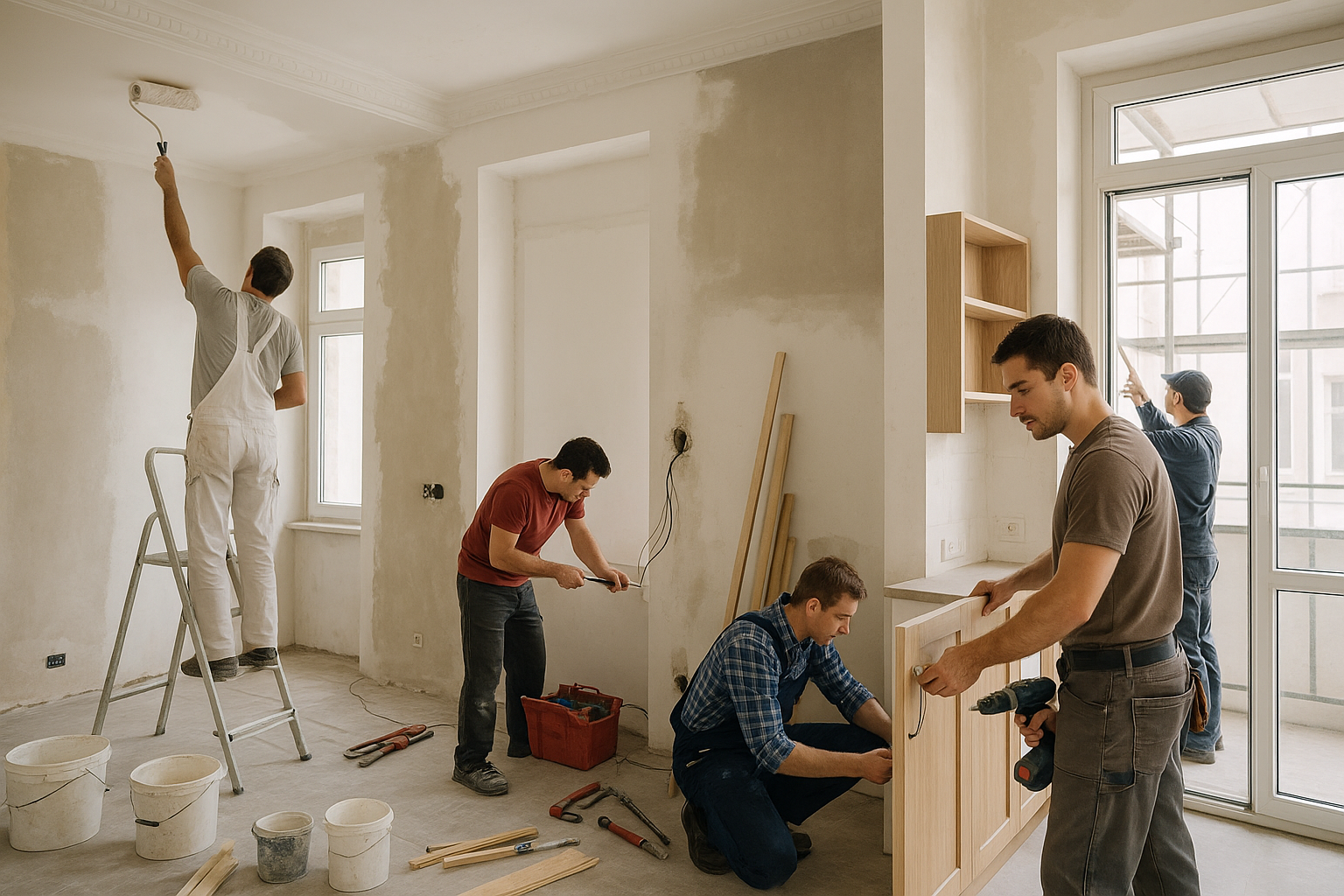 "تجديد شامل: دهان وديكورات وكهرباء - مشروع ترميم وصيانة في المنطقة…