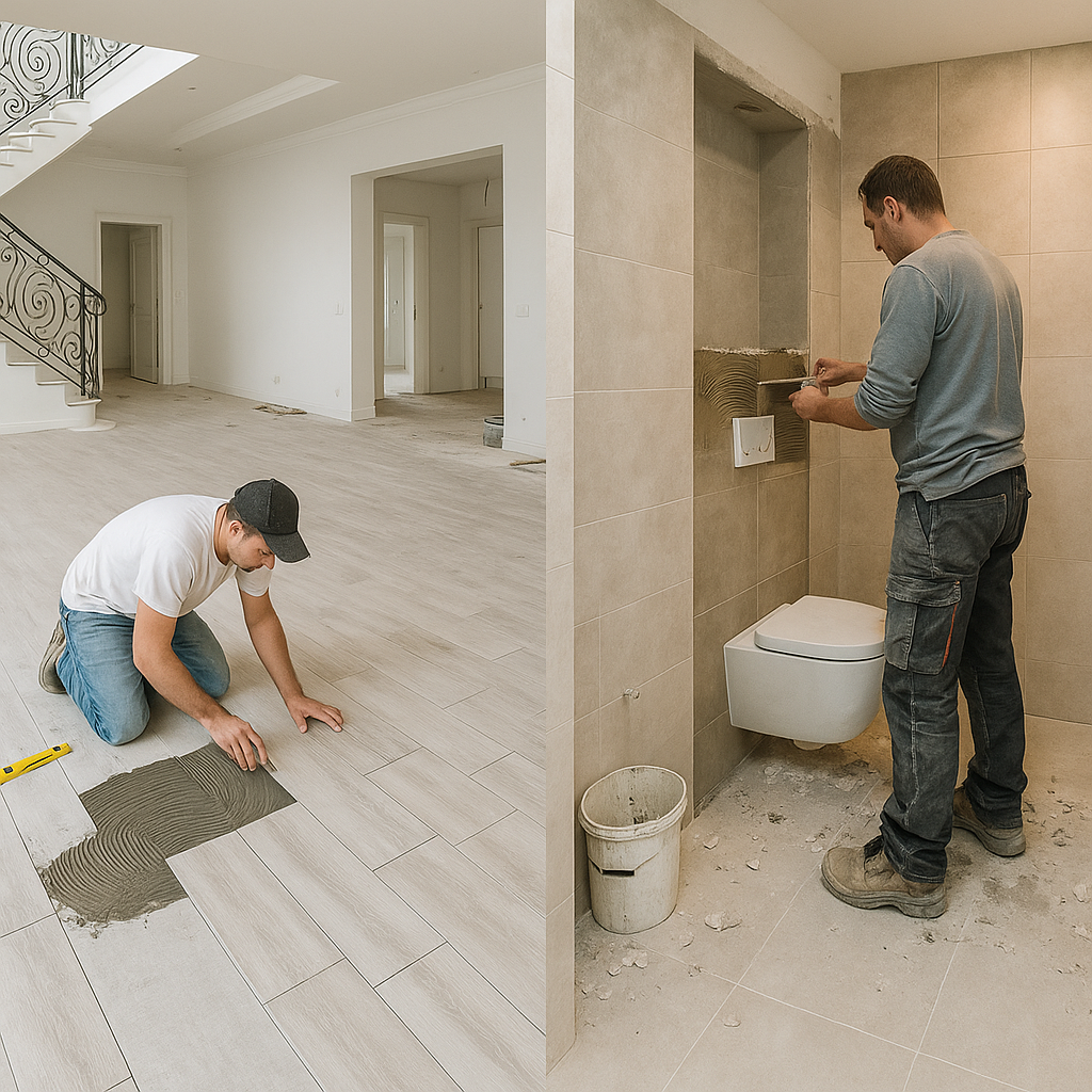 تجديد شامل فيلا: تغيير أرضيات - مشروع ترميم وصيانة في المنطقة الوس…