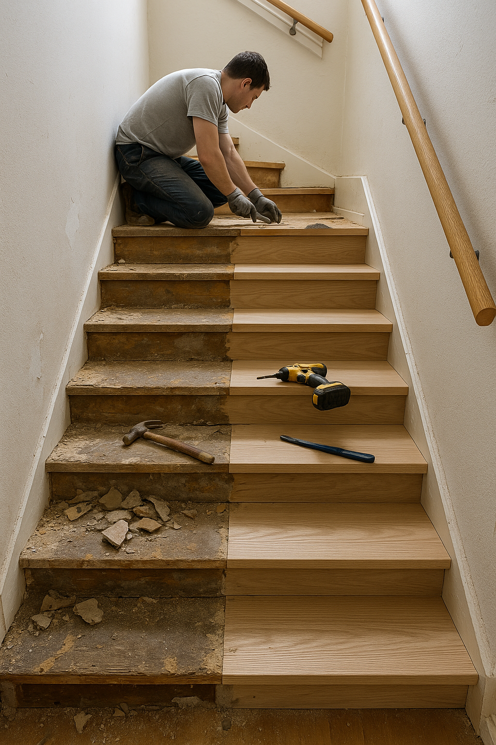 "تجديد وصيانة درج سكني: نقض - مشروع ترميم وصيانة في المنطقة الوسطى…