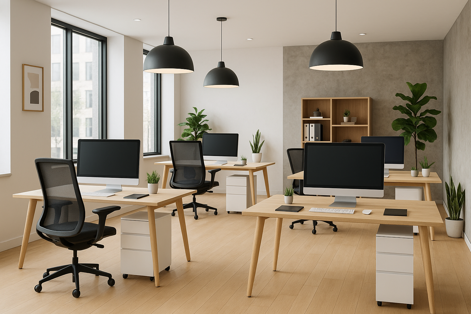 مكاتب عمل بتصاميم ديكور حديثة - مشروع ديكور في المنطقة الوسطى لدى…