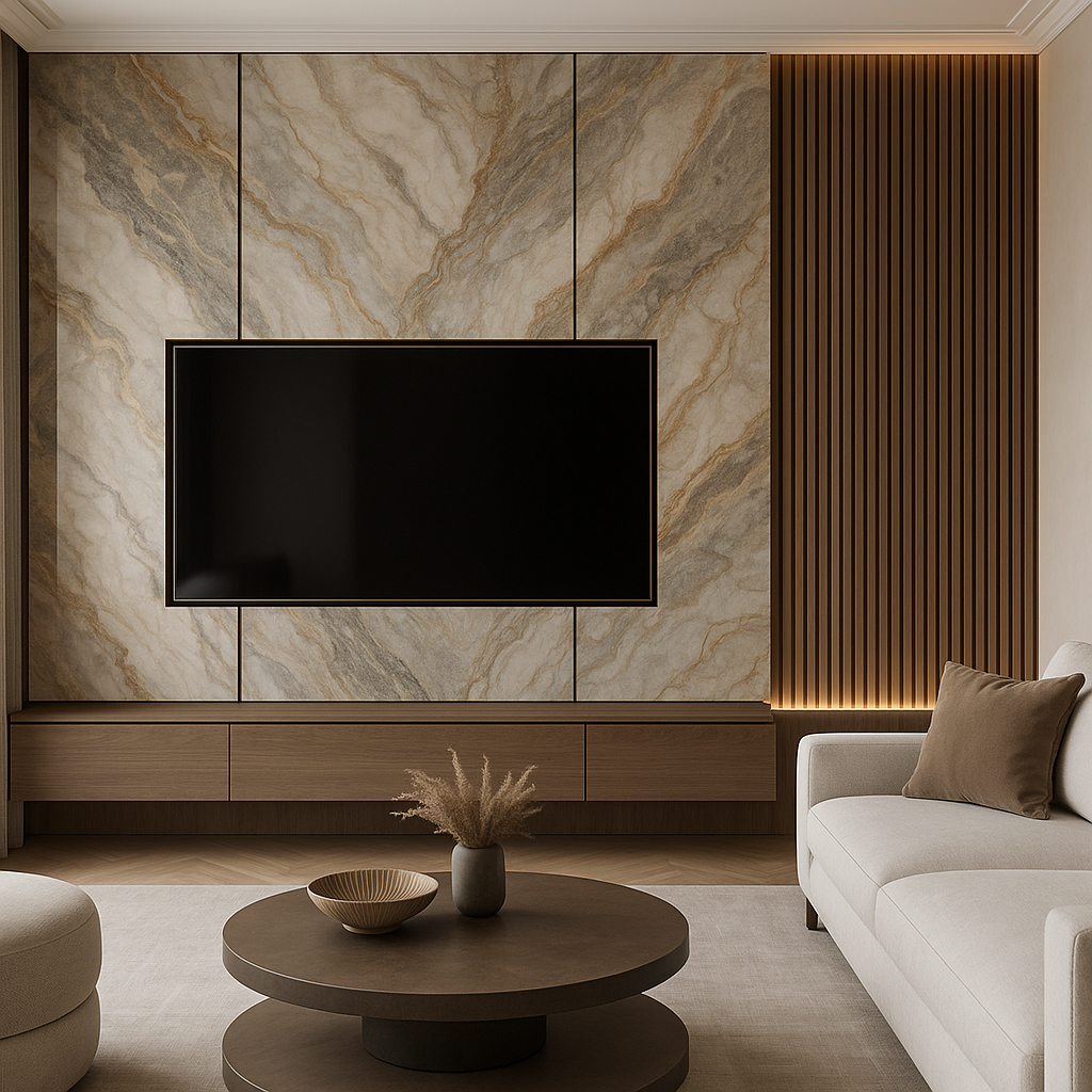 تصميم ديكور مبتكر لجدار كامل - مشروع ديكور في المنطقة الوسطى لدى ب…