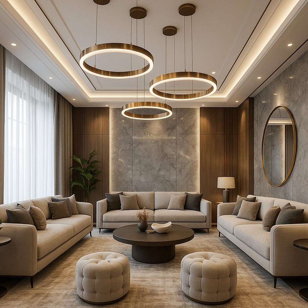 تصميم ديكورات عصرية لصوالين الاستقبال - مشروع ديكور في المنطقة ال…