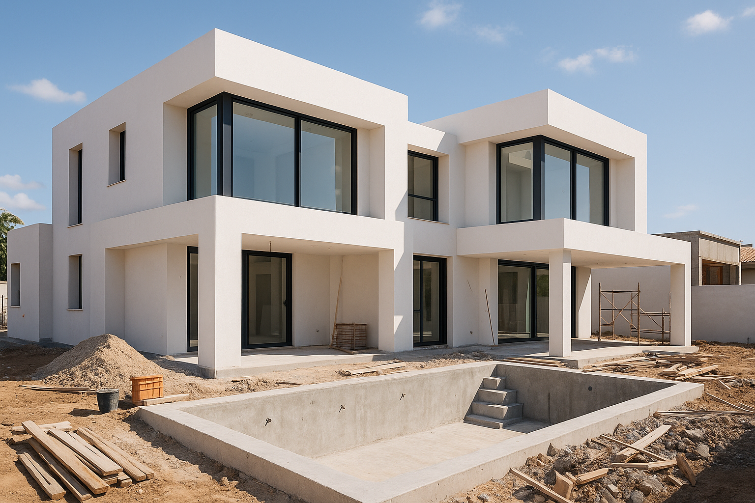 بناء جديد لفيلا سكنية فاخرة - مشروع بناء جديد في المنطقة الوسطى لد…