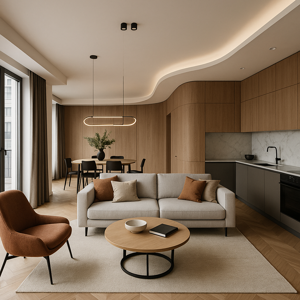 تصميم ديكور مبتكر لشقة بمساحة - مشروع ديكور في المنطقة الوسطى لدى…