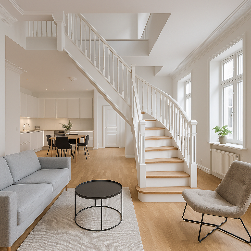 دمج شقتين بدرج داخلي مع - مشروع ترميم وصيانة في المنطقة الغربية لد…