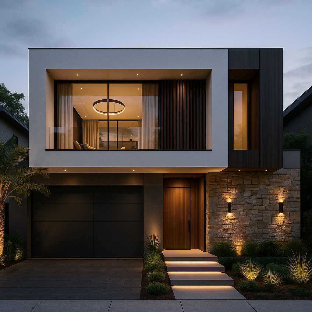 تصميم واجهة منزل عصري وفخم - مشروع ديكور في المنطقة الغربية لدى بو…