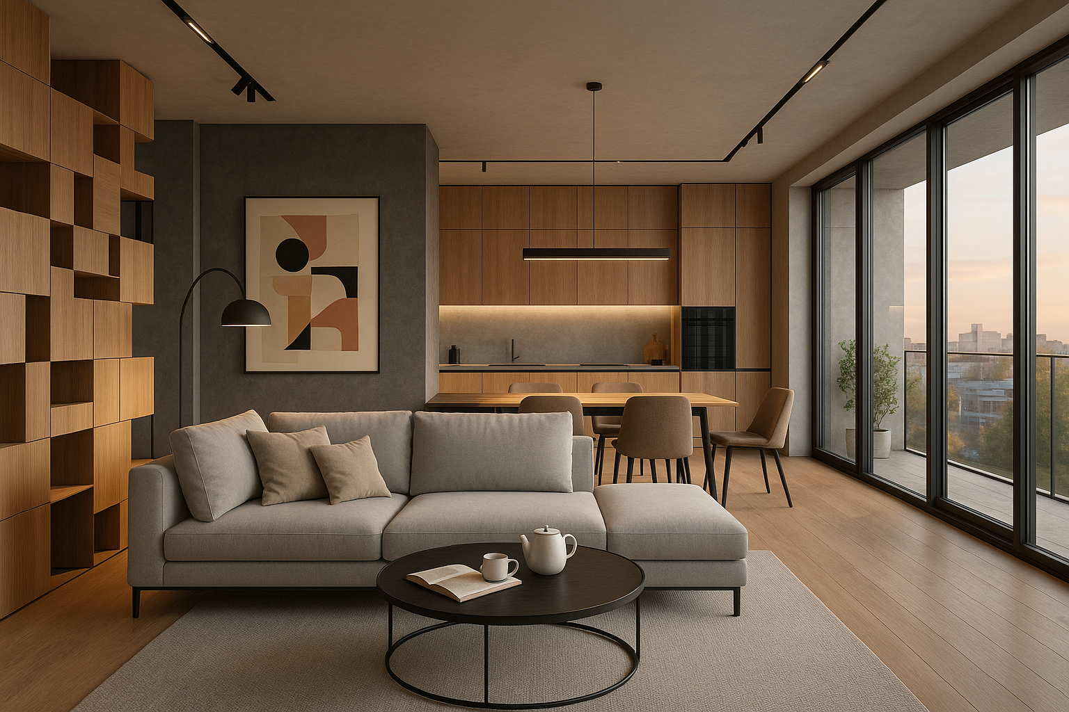 "تصميم داخلي مبتكر لشقة سكنية: - مشروع ديكور في المنطقة الوسطى لدى…