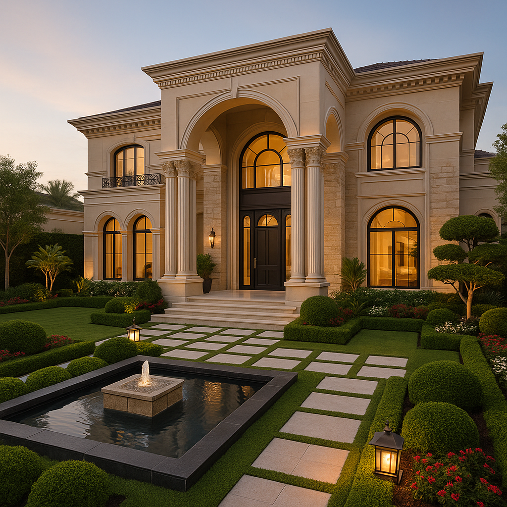 تصميم ديكورات وواجهة وحديقة فاخرة - مشروع تشطيب في المنطقة الشرقي…