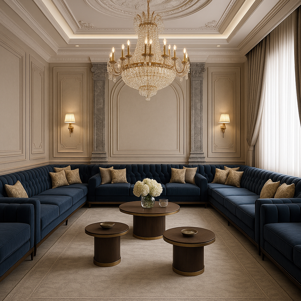 تصميم داخلي فاخر لمجلس رجال - مشروع ديكور في المنطقة الشرقية لدى ب…