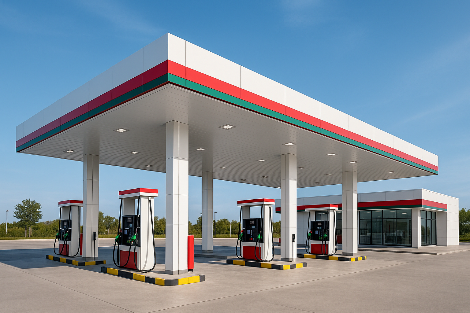 تشطيب محطة وقود حديثة بأفضل - مشروع تشطيب في المنطقة الوسطى لدى بو…