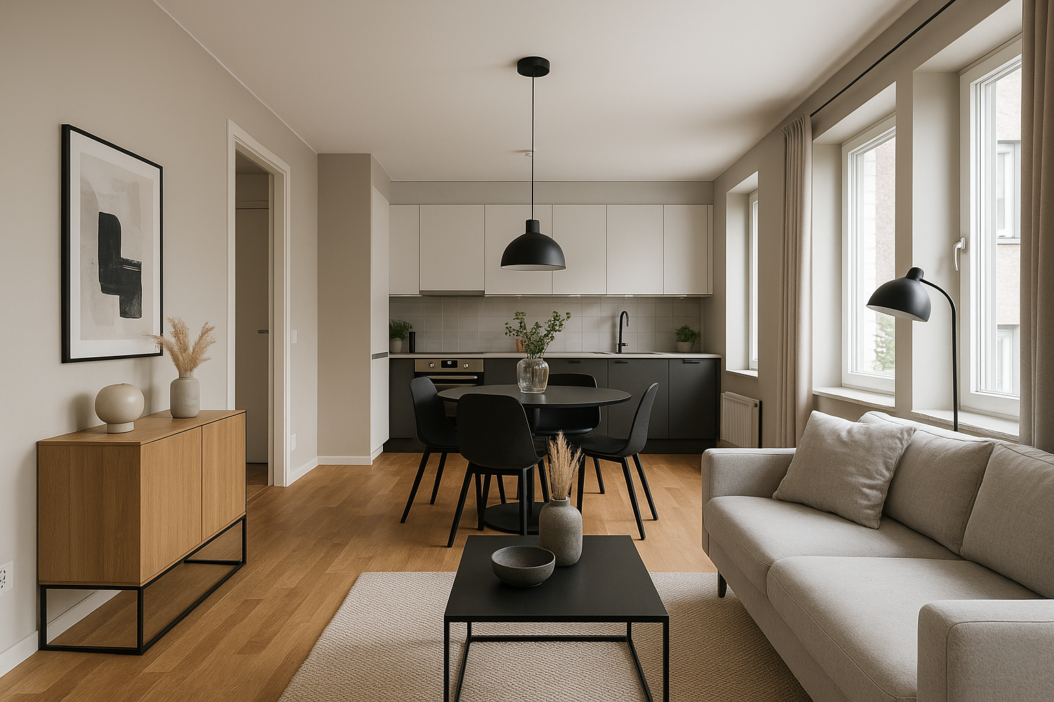 تصميم ديكور بسيط لشقة بأناقة - مشروع ديكور في المنطقة الغربية لدى…