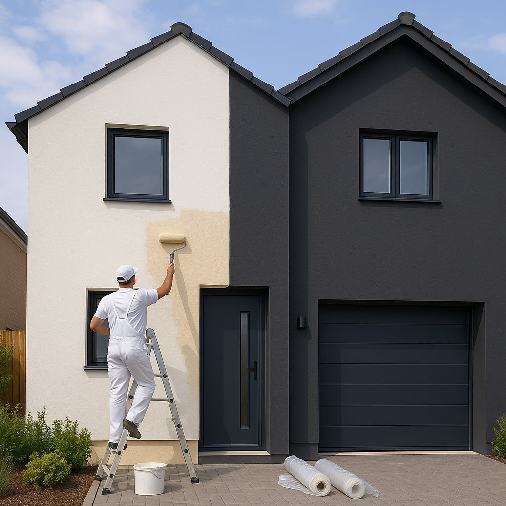 تحديث واجهة المنزل: دهان وتجديد - مشروع تشطيب في المنطقة الوسطى لد…