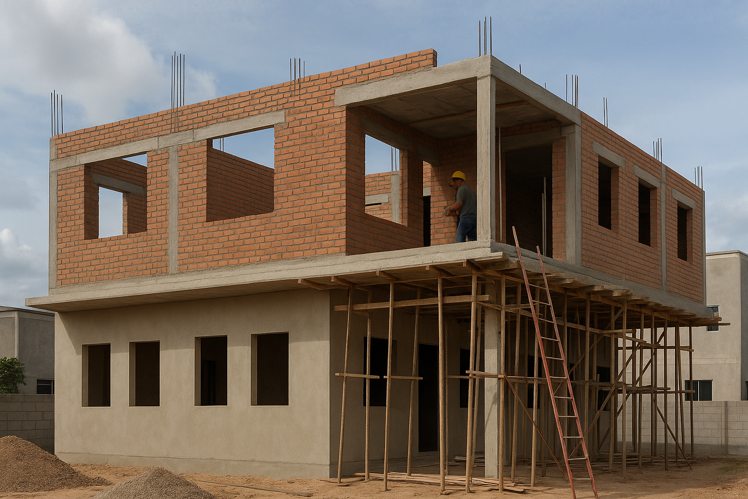 بناء جديد: إنشاء دور ثاني - مشروع بناء جديد في المنطقة الغربية لدى…