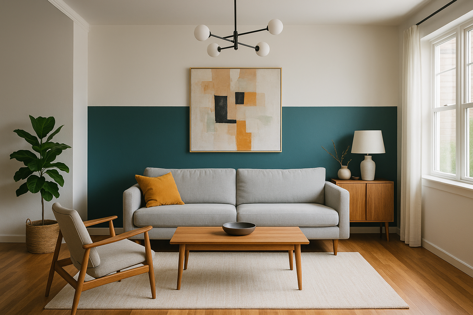 "تجديد ديكور غرفة المعيشة لإضفاء - مشروع ديكور في المنطقة الغربية…