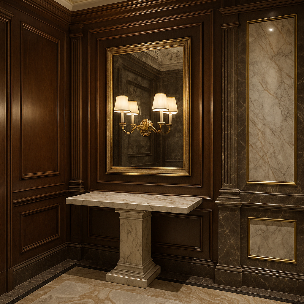 تصميم ديكور مميز بالألواح والرخام - مشروع ديكور في المنطقة الوسطى…